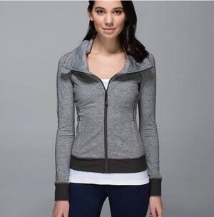 Lululemom Be Present Zip Jacket Size 2 Heathered Slate Grey Casual Athleisure